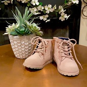 NAUTICA Toddler Girls’ Rose Gold Pink Ankle Boots — Size 5